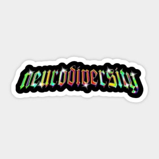 Neurodiversity 3D Chrome Typeface Effect Sticker